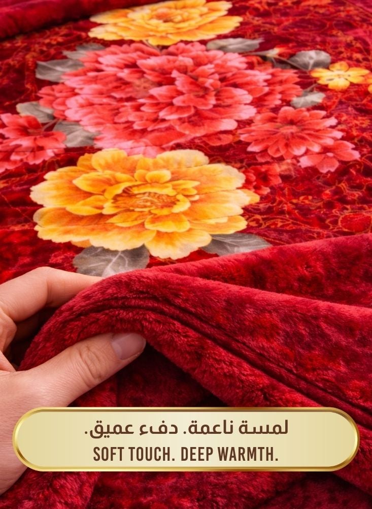 Premium 6kg Super Soft Floral Blanket – Luxury Red Rose Pattern Heavy Winter Blanket - Image 5